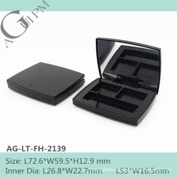 Empty Rectangular Two Colors Eye Shadow Case With Mirror AG-LT-FH-2139, AGPM Cosmetic Packaging , Custom colors/Logo